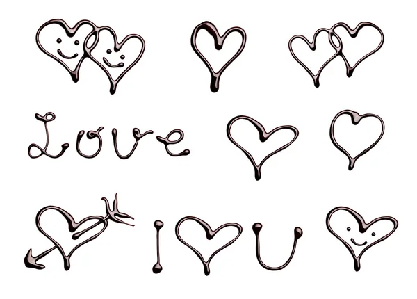 Шоколадні літери день серця любові Валентина — стокове фото