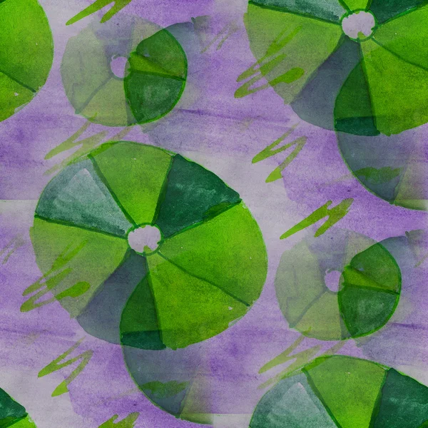 Sans couture vert, motif violet aquarelle art texture fond — Photo