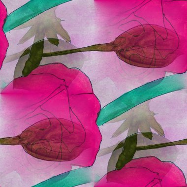 çerçeve resim paleti pembe, yeşil grafik Dikişsiz tarzı metin