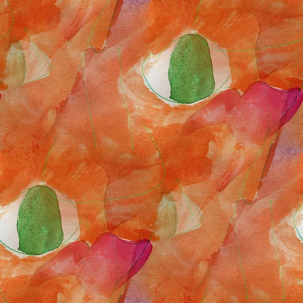 Művész zökkenőmentes barna, zöld, rózsaszín kubizmus abstwatercolor wallpa — Stock Fotó