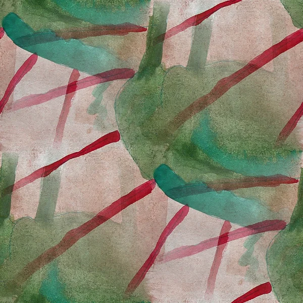 Künstler nahtlose rote, grüne Kubismus Abstinenz Aquarell Tapete zurück — Stockfoto