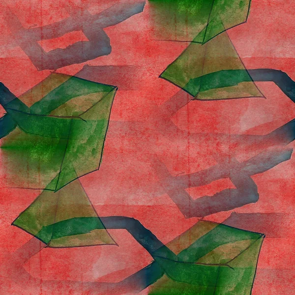 Рамкова картина червона, зелена, темно-синя палітра графічна безшовна ст — стокове фото