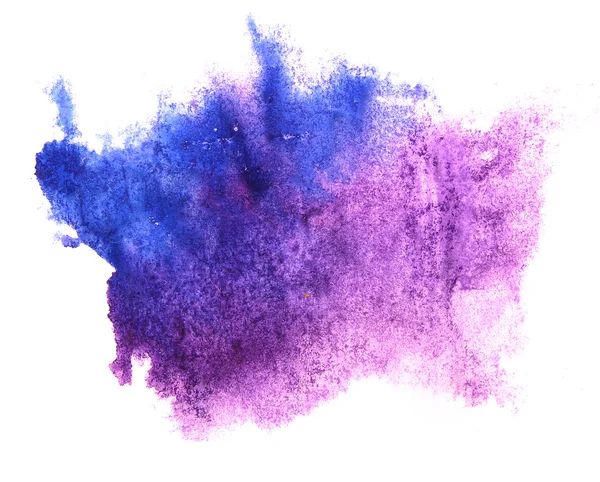 Arte acuarela azul, púrpura tinta pintura mancha acuarela chapoteo co — Foto de Stock