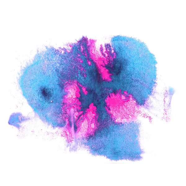 Arte aquarela tinta tinta azul, rosa blob aguarela splash colo — Fotografia de Stock