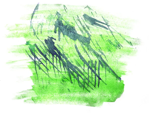 Art aquarelle encre peinture vert blob aquarelle éclaboussure coloré — Photo