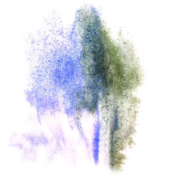 Sanat suluboya mürekkep boya yeşil, mavi blob suluboya sıçrama col — Stok fotoğraf