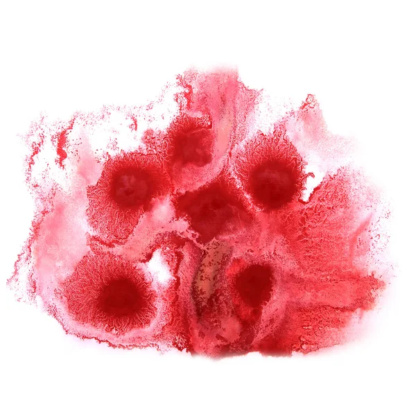 Sanat suluboya mürekkep boya kırmızı blob suluboya sıçrama renkli st — Stok fotoğraf