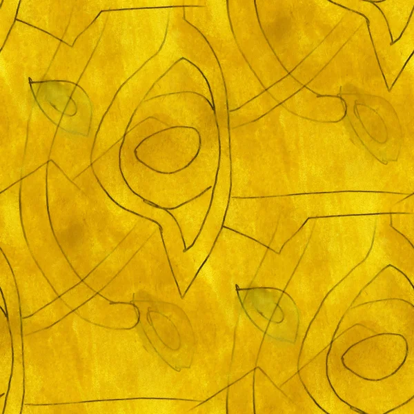 Cubismo abstrato a arte amarela textura aquarela papel de parede ar — Fotografia de Stock