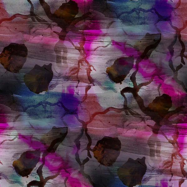 Contemporary pink, brown avant-garde seamless wallpaper hand-dra — Stock Photo, Image