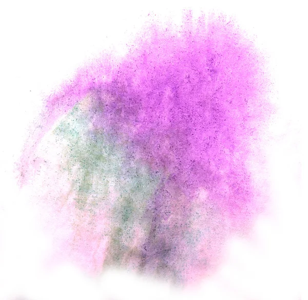 アート水彩ペイント blob 水彩スプラッシュ緑、紫 — ストック写真