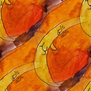 Sanat kesintisiz sarı muz çağdaş doku suluboya unus