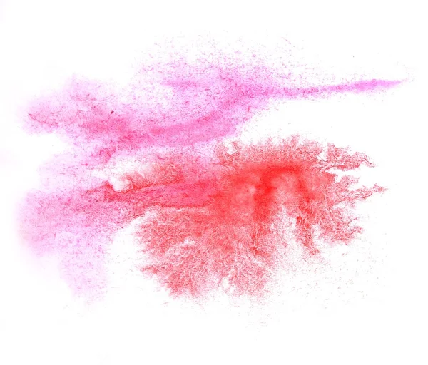 Umění akvarel ink malování blob akvarel cákat barevné růžová, — Stock fotografie