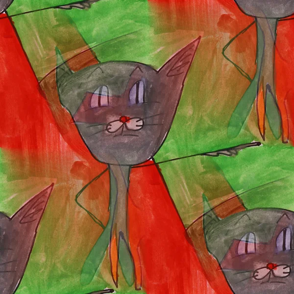 Sanat sorunsuz kedi çağdaş doku suluboya alışılmadık wallpap — Stok fotoğraf