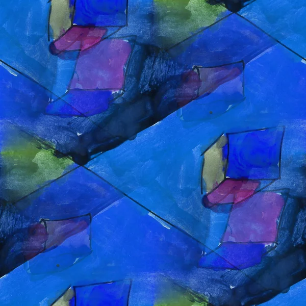 Kunst nahtlose Quadrate zeitgenössische Textur Aquarell ungewöhnliche Wandfarbe — Stockfoto