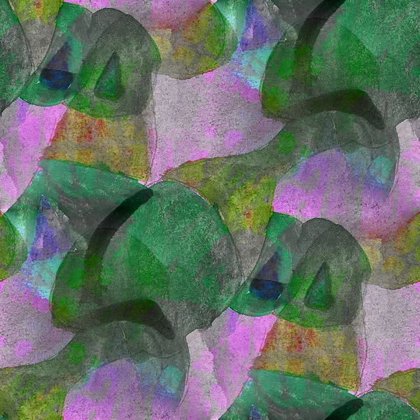 Zeitgenössische Avantgarde-Kunst Hintergrund nahtlos grün, lila w — Stockfoto