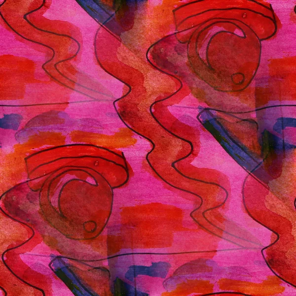 Skapandet röd, rosa avantgardistisk konst bakgrunden seaml — Stockfoto