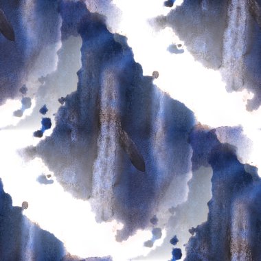 modern ressam kesintisiz mavi, siyah, beyaz sulu boya duvar kağıdı