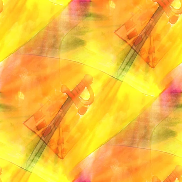 Art világos háttér sárga, piros, kard textúra akvarell seaml — Stock Fotó