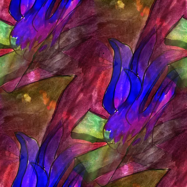 Kunst helle Blume, braun, blauer Sieg Hintergrund Textur Waterco — Stockfoto