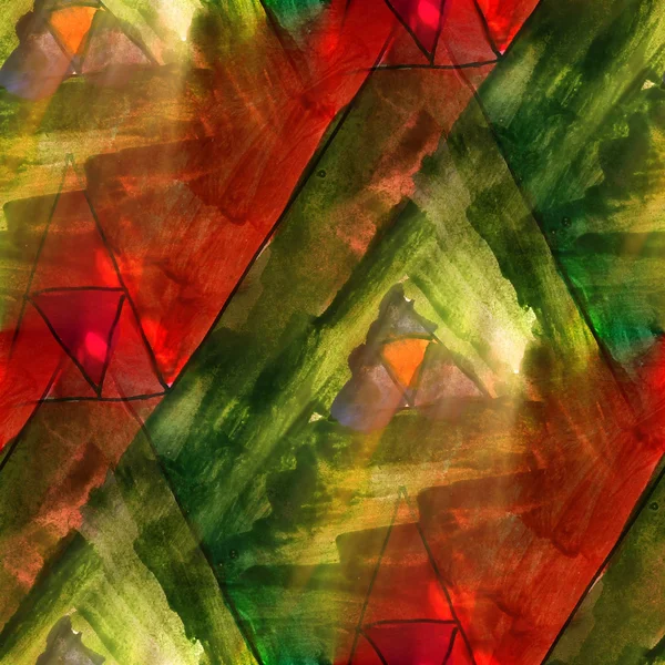 Sztuka światła tła akwarela bezszwowe czerwony, zielony tekstura abst — Zdjęcie stockowe