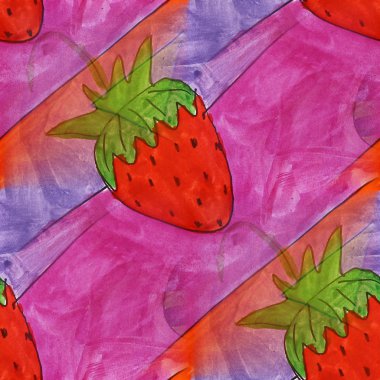 Modern çilek sorunsuz suluboya sanatçısı duvar kağıdı doku