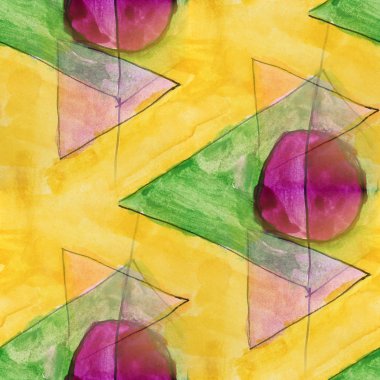 Modern sarı, yeşil, daire sorunsuz suluboya sanatçı wallpape