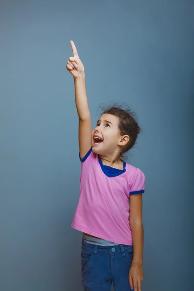 Menina mostrando polegar para cima — Fotografia de Stock