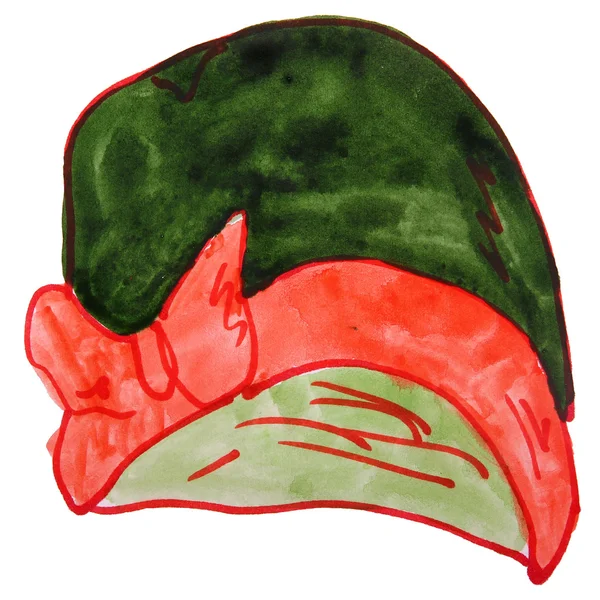 Aquarell Zeichnung Kinder Cartoon Cap von auf weißem Hintergrund — Stockfoto