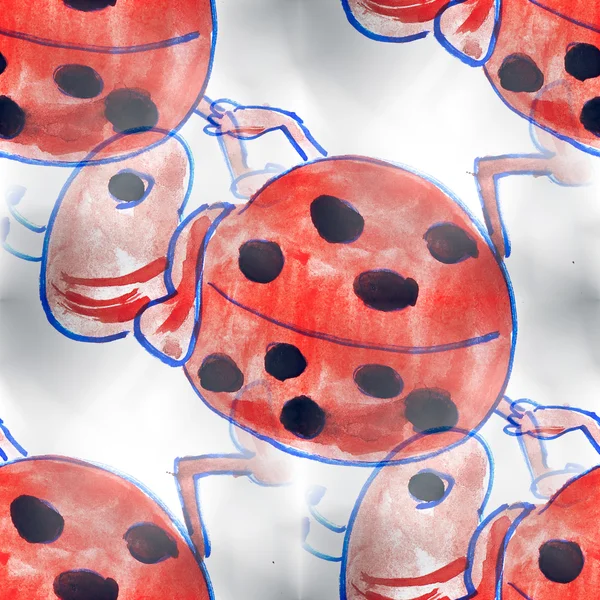 Mural seamless  pattern ladybug background texture wa — Stock Photo, Image