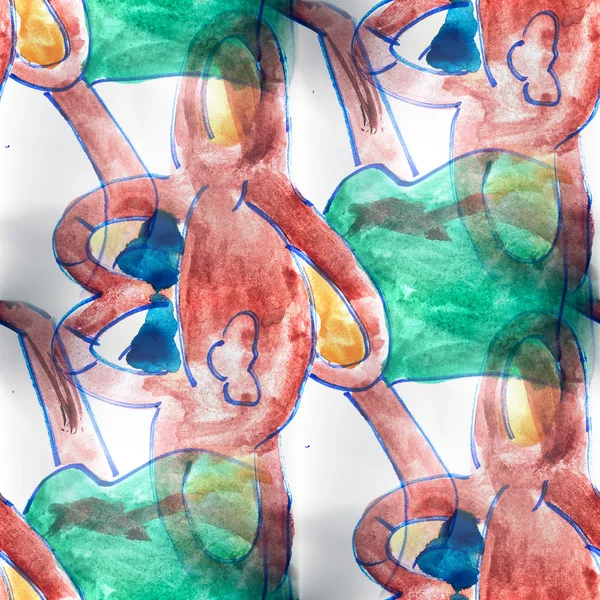 Muurschildering naadloze patroon aap achtergrond textuur wal — Stockfoto