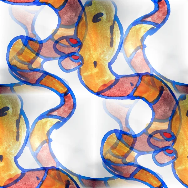 壁画のシームレス パターン蛇背景テクスチャの壁 — ストック写真