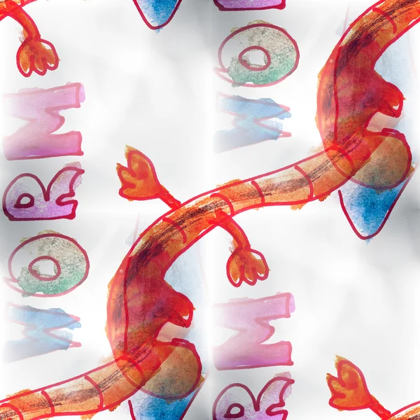 Muurschildering naadloze patroon worm achtergrond textuur wallp — Stockfoto