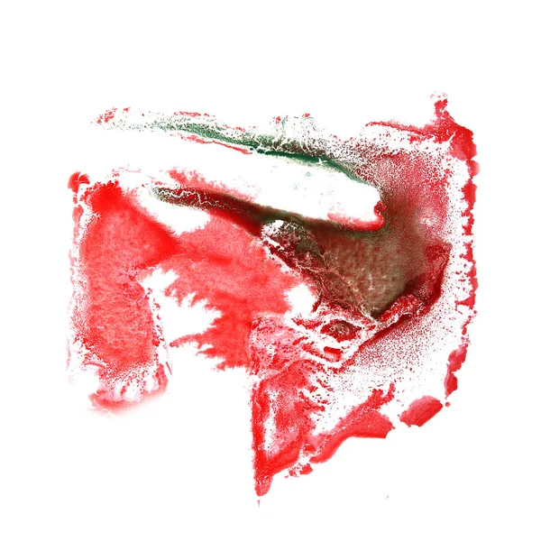 抽象的な赤、緑の描画ストローク インク水彩ブラシ — ストック写真