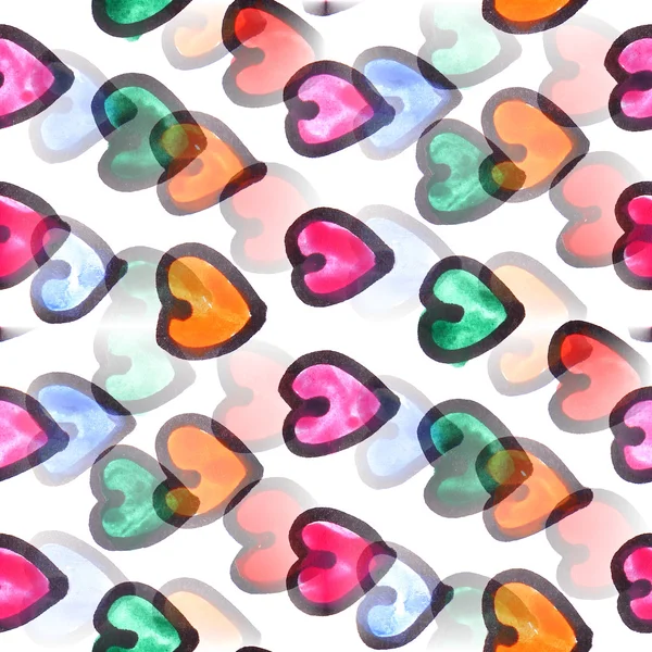 Wandbild Herz Hintergrund nahtlose Muster Textur Wand — Stockfoto