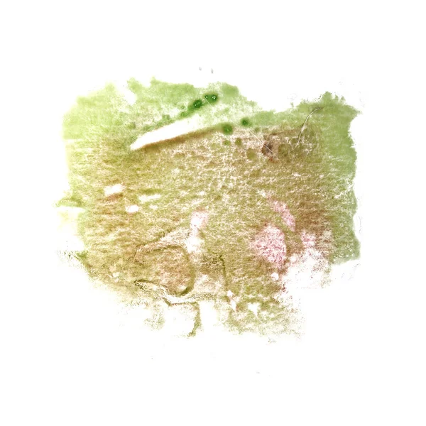 Abstracto El trazo de dibujo verde tinta acuarela cepillo agua — Foto de Stock