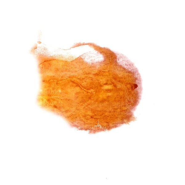 オレンジ色の描画ストロークのインク水彩ブラシ水 co を抽象化します。 — ストック写真