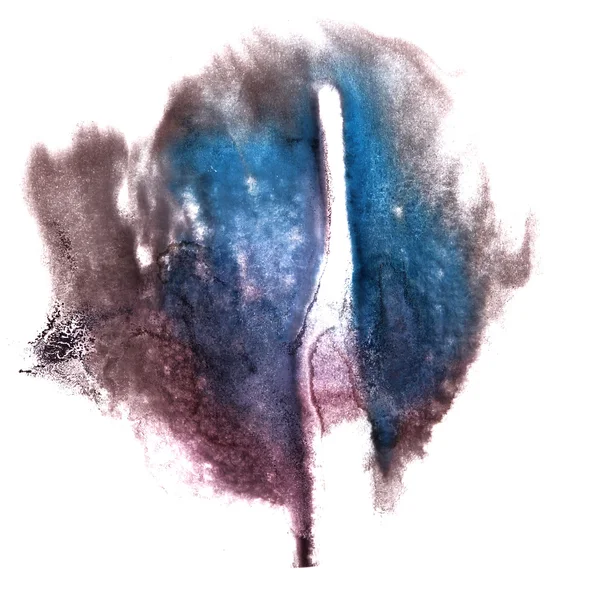 Arte Preto, tinta aquarela azul escuro tinta blob splas aquarela — Fotografia de Stock