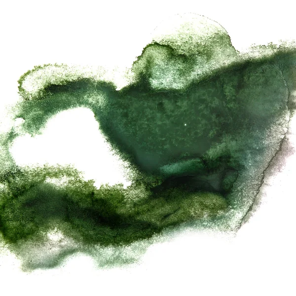 Art green, black aquarell tinte farbe blob aquarell splash co — Stockfoto