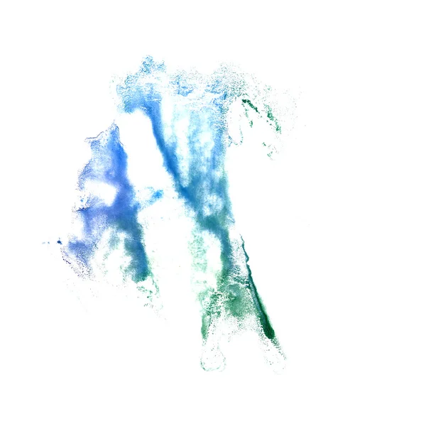 Umění zelené, tmavě modrá akvarel ink malování blob akvarel splas — Stock fotografie