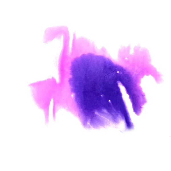 淡紫色、 暗蓝色水彩油墨油漆 blob 水彩画 splas 艺术 — 图库照片