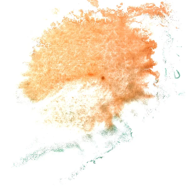 Art Orange, green watercolor ink paint blob watercolour splash c — Stock Photo, Image