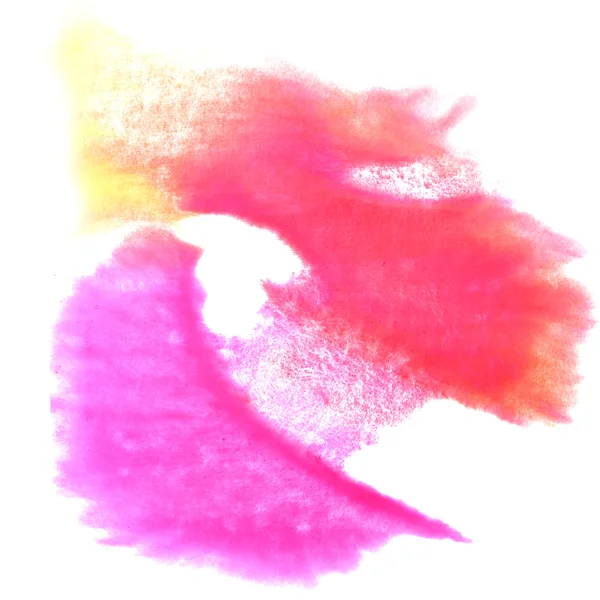 Umění růžová, žlutá, červená akvarel ink malování blob akvarel spla — Stock fotografie