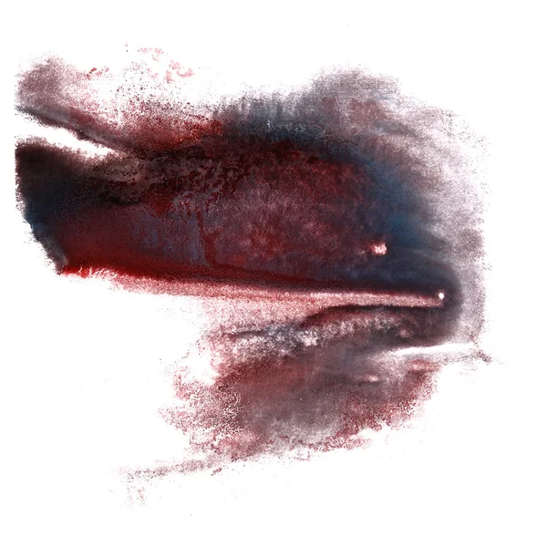 Art red, black, dark blue watercolor tinte paint blob aquarell — Stockfoto