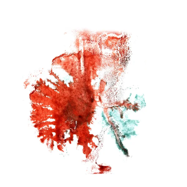 Sztuka czerwony, zielony akwarela atrament farba kropelka akwarela rozchlapać colo — Zdjęcie stockowe