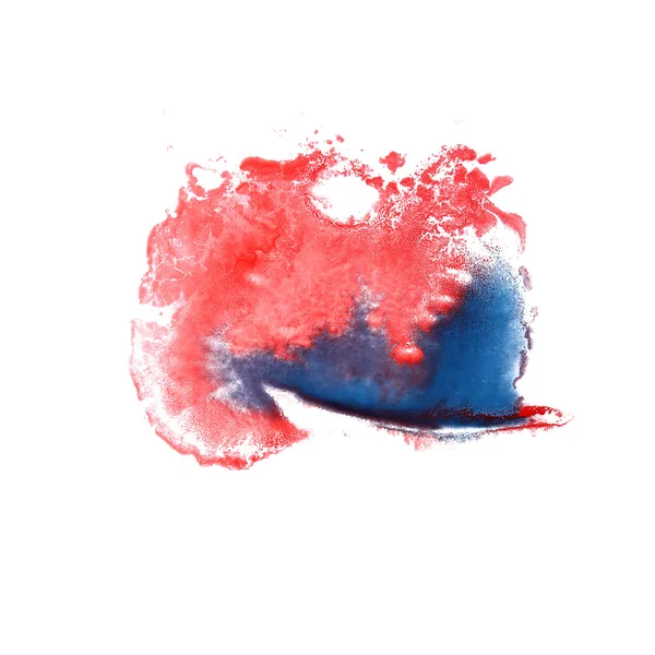 Abstrakte dunkelblaue, rote Zeichnung Tusche Aquarell Pinsel wate — Stockfoto