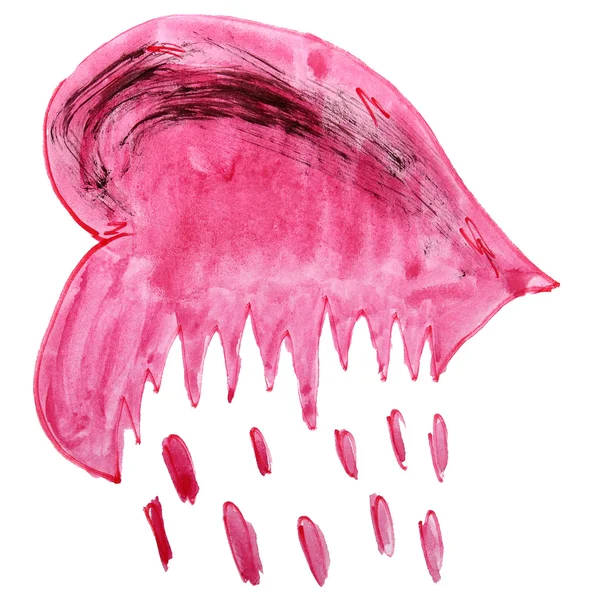 Çizim suluboya kalp kırık çizgi film üzerinde beyaz bir backgrou çocuklar.