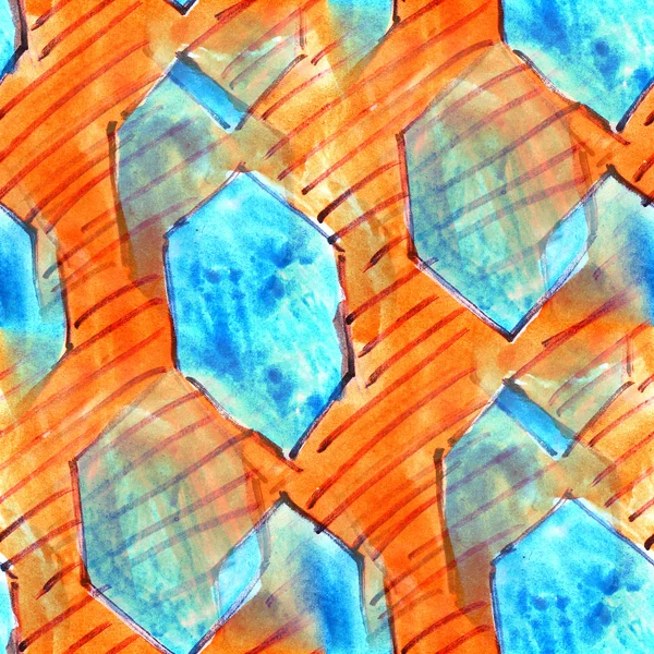 Peinture murale bleu diamants fond motif sans couture — Photo