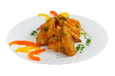 Beyaz arka plan clippin izole jambon gıda kızartma yemek tavuk