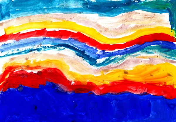 Färgade bläck ritning smutsiga i form av vågor — Stockfoto