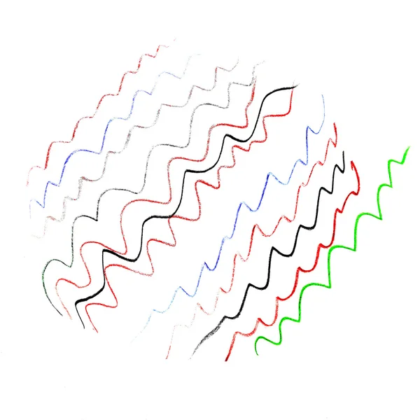 Colored wavy lines in pencil abstract texture artist — Stock Photo, Image